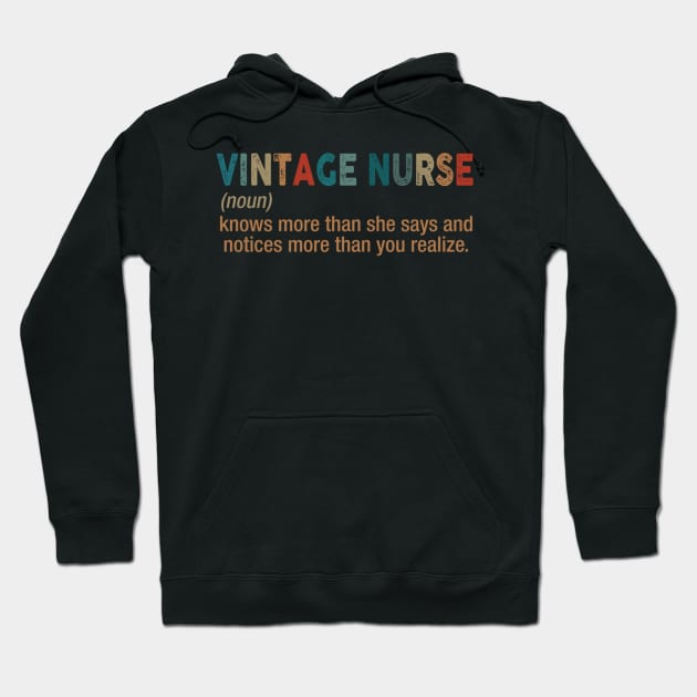 Vintage Nurse Noun Definition Hoodie by Namio